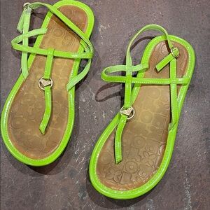 Roxy Lime Green Strappy Sandals